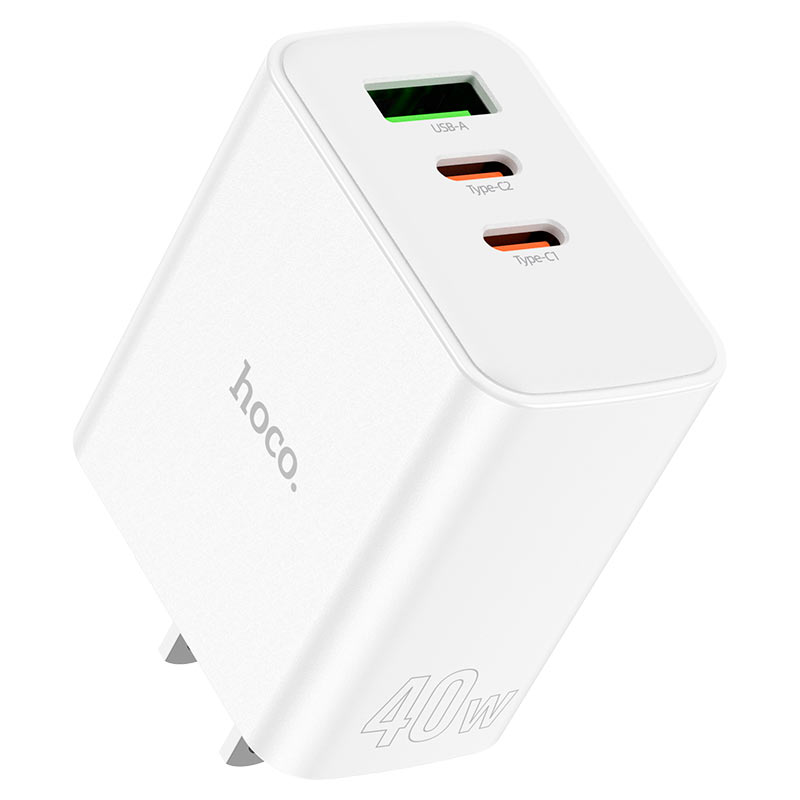 PD40W High Power Three Ports Fast Charger 2-USP-C & One USB A C126