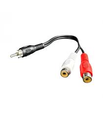 6ft RCA Phono Plug to 2 x RCA Phono Jack (Gold Plated)