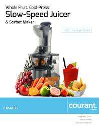 Courant Juicer Masticating Slow Speed Juicer Machine, Super Wide Mouth, CJP-4035