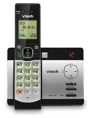 VTech CS6529 Système de réponse téléphonique DECT 6.0 avec identification de l'appelant/appel en attente, 1 combiné sans fil, argent/noir