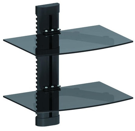 Height Adjustable DVD Wall Mount Double shelves for DVD players or AV components