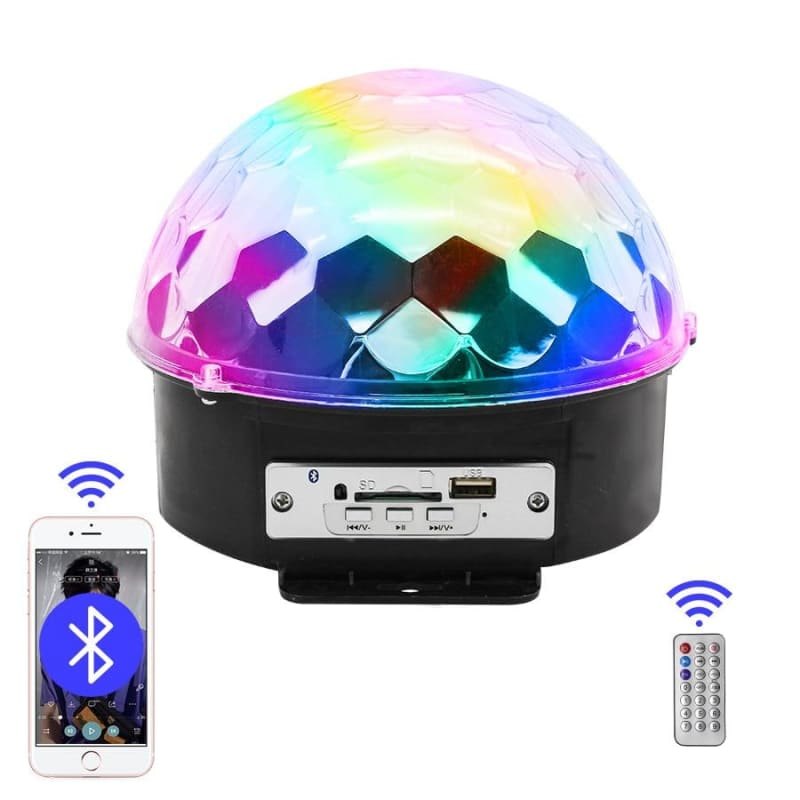 Bluetooth LED Disco Ball - DMX & Sound Controlled RGB DJ Party Light (QC-1