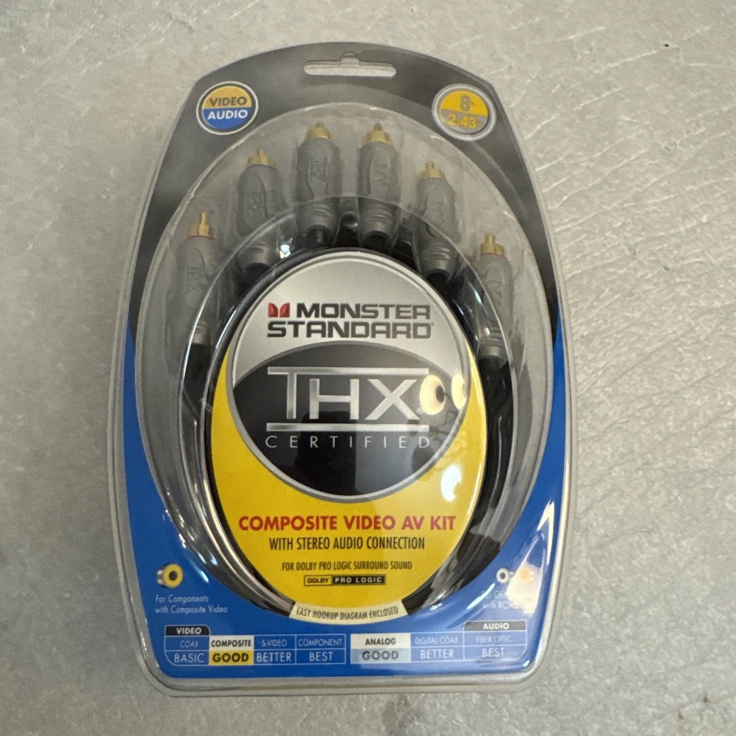 Monster Standard THX Certified Composite Video AV Kit 4ft -24K Gold Contacts 127141-00