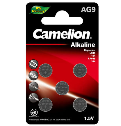 Pile alcaline pour montre Camelion (paquet de 5)