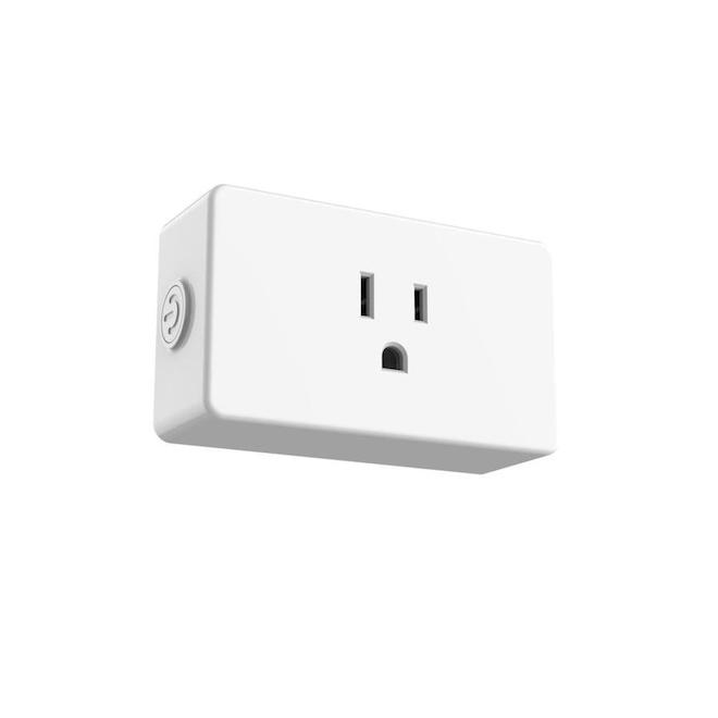 Globe Electric White 15-Amp Square Residential Outlet with Night Light - Smart Wi-Fi Plug (1-Pack) 50157