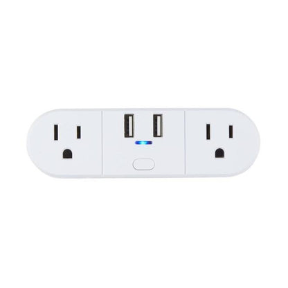 Globe Electric 2 Outlet Plug 2 USB ports (21A) Smart WI-FI Plug - White 50155