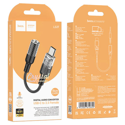 HOCO LS37 Adapter Type-C to 3.5mm Female Braided Audio Converter 15cm