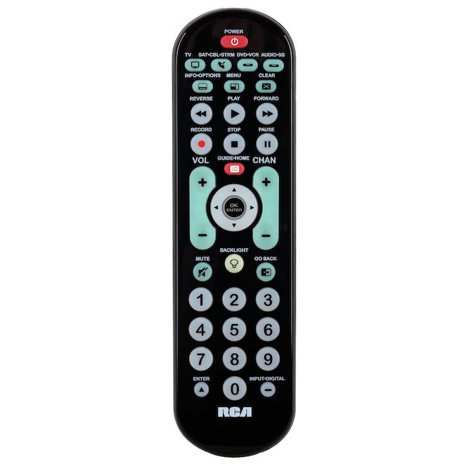 RCA 4-Device Universal Black Big Button Remote Control CRCRBB04GBE-French/English RCRBB04GBE