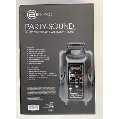 Biconic BC-SW-08-102-BK Party Sound Bluetooth Speaker With Microphone