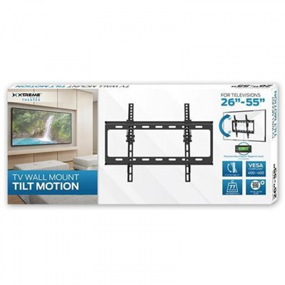 26-55" SLIM TV WALL MOUNT BRACKET WITH TILT-XMB1-0130-BLK