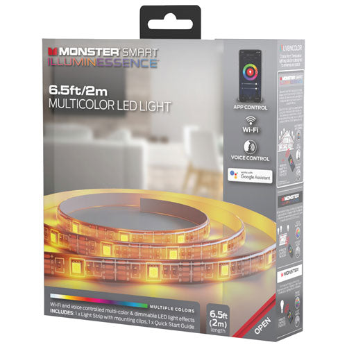 Bande lumineuse LED Wi-Fi multicolore et multiblanche Monster (6,5')