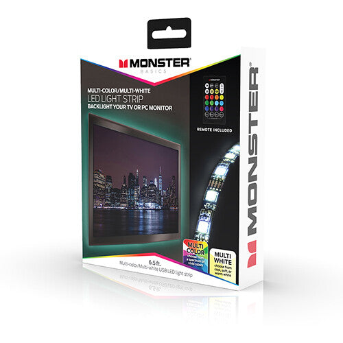 Monster Multicolor & Multi-White LED Light Strip (6.5') MLB7-1027-BLK
