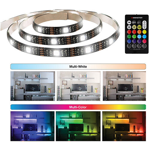 Monster Multicolor & Multi-White LED Light Strip (6.5') MLB7-1027-BLK