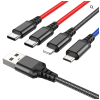 4 in 1  Hoco X76 Type-C 2+iP+Micro Charging Cable