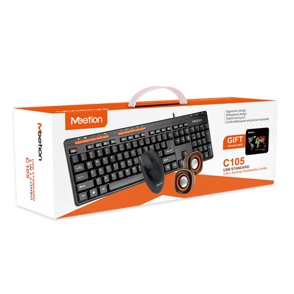 C105 wireless keyboard, mouse, stereo 3-in-1 set