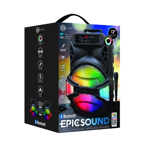 HAUT-PARLEUR BLUETOOTH 12" PARTY-SOUND AVEC MICROPHONE