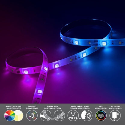 Bande lumineuse LED multicolore réactive Monster WIFI RGBW Smart Sound 16,4 pieds/5 m 