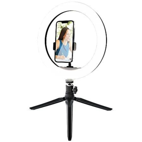Monster MSV7-1012-MWT Anneau lumineux LED multicolore de 10 po avec trépied flexible 