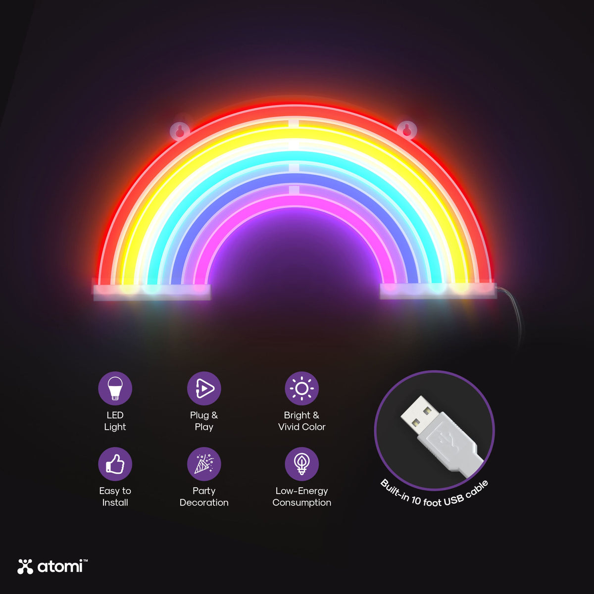 Néon arc-en-ciel