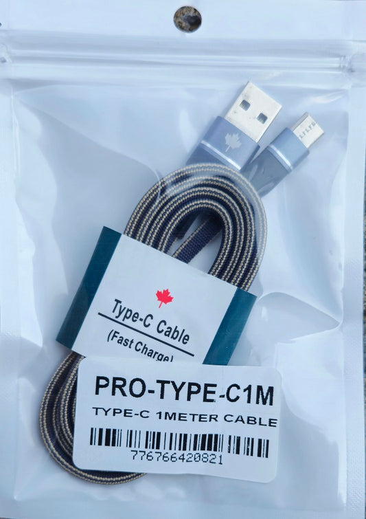 USB Type-C to USB-A 2.0 Male Charge & Sync Cable, 1 Meter