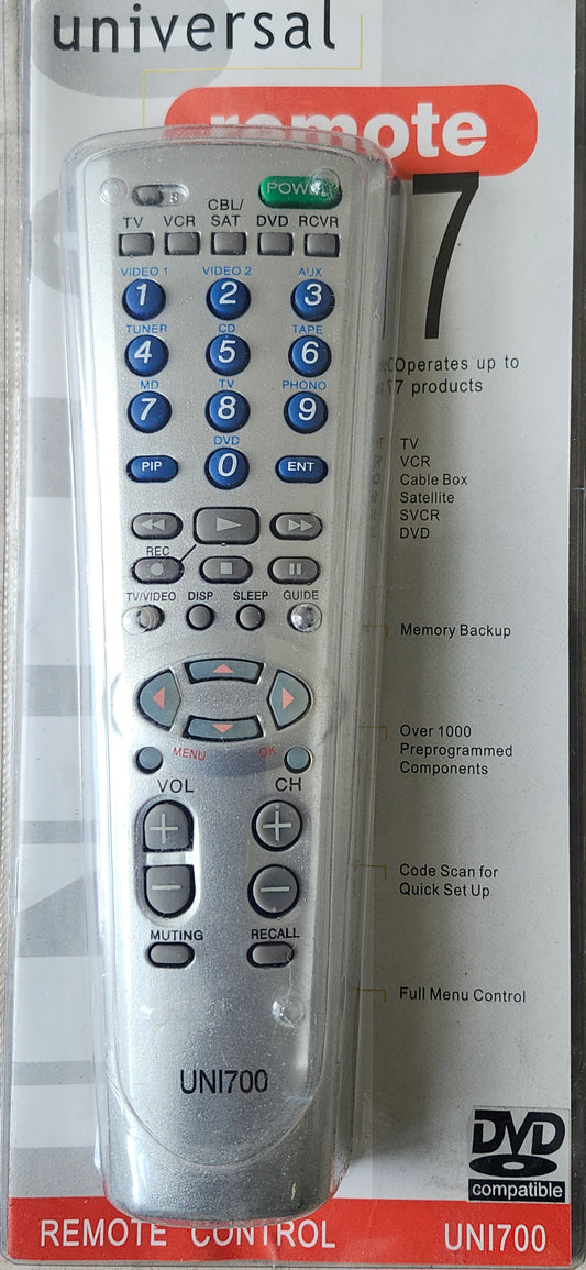 TÉLÉCOMMANDE UNIVERSELLE À 7 VOIES