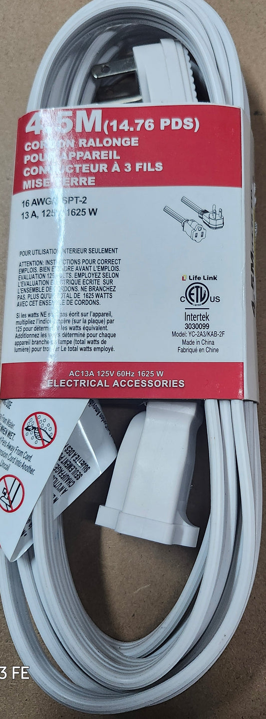 4.5M (14.76FT) APPLIANCE EXTENSION CORD-PRO-03745HD