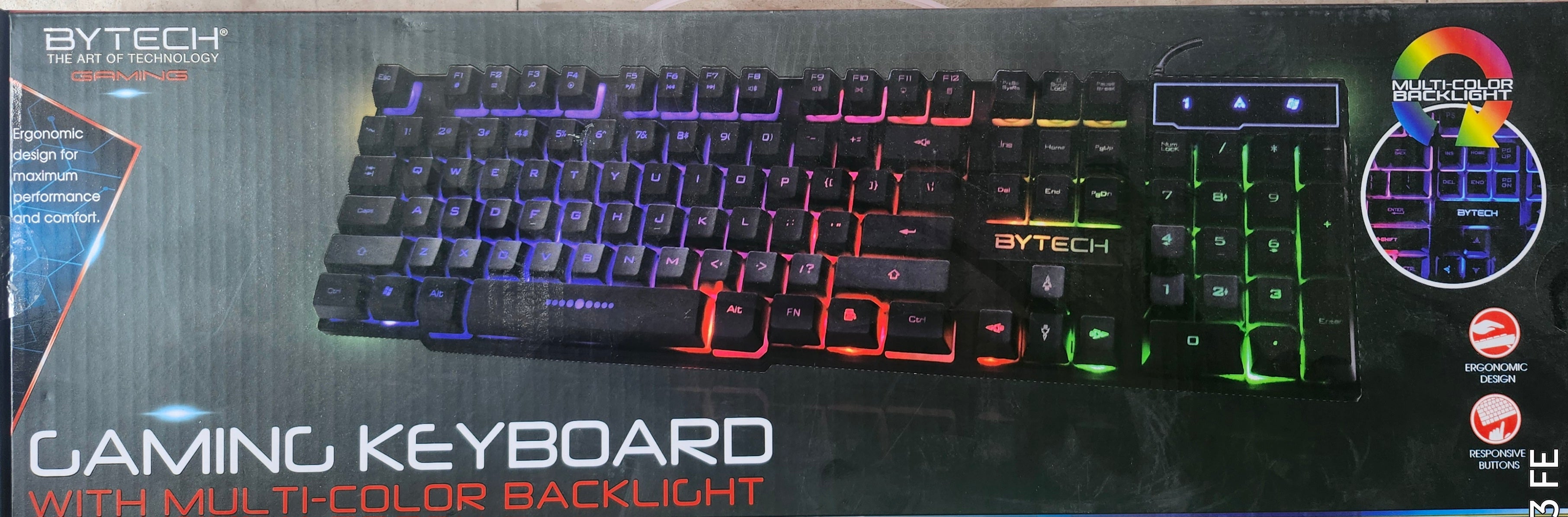 Bytech Gaming keyboard With Multi Color Backlight BY-KB-WR-100-BK ...