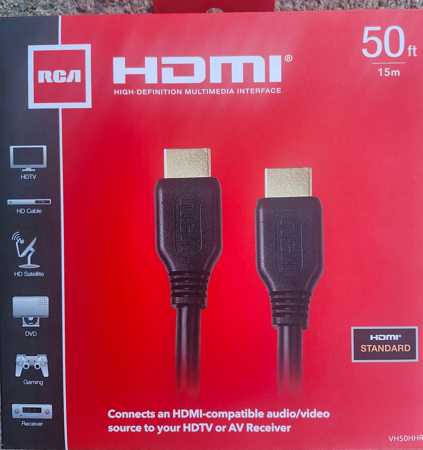 RCA 4K HDMI Cable 50ft Ultra High Speed HDMI  Cables VH50HHR