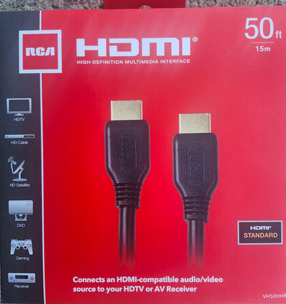 RCA 4K HDMI Cable 50ft Ultra High Speed HDMI  Cables VH50HHR