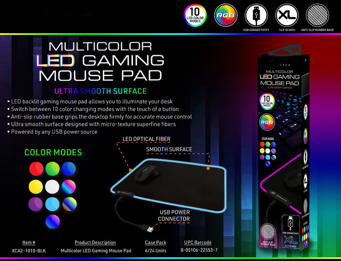 MULTICOLOR LED GAMING MOUSE PAD