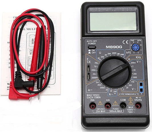 M890G Digital Multimeter DMM AC DC Volt Amp ohm Temperature Meter