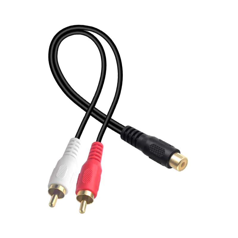 RCA 2 (Male) to 1 RCA (Female) Stereo Audio Adapter Cable-945-92-1Y