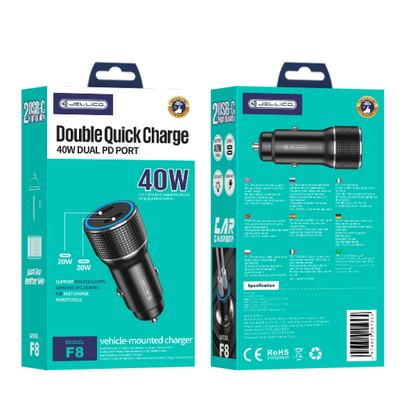 Jellico Double Quick Charger 40W Dual Type C port F8