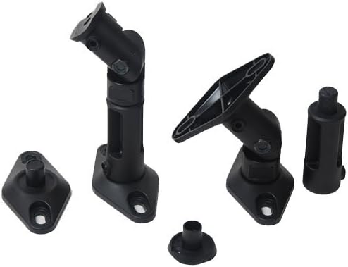 2 Black Universal Satellite Speaker Mounts/Brackets for Walls and Ceilings HD-9002