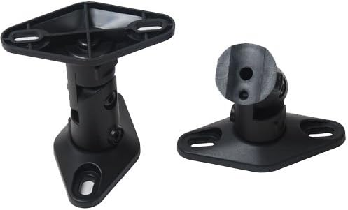 2 Black Universal Satellite Speaker Mounts/Brackets for Walls and Ceilings HD-9002