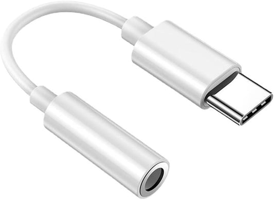 Type-C to 3.5mm Cable Adapter for Cellphone Tablet Support Voice Calls Headphone Connector JH-048/WH