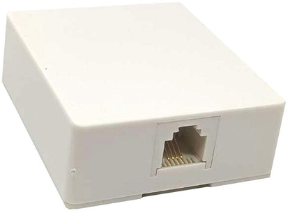 6P4C Telephone RJ11 Surface Mount Jack US Junction Box (White)