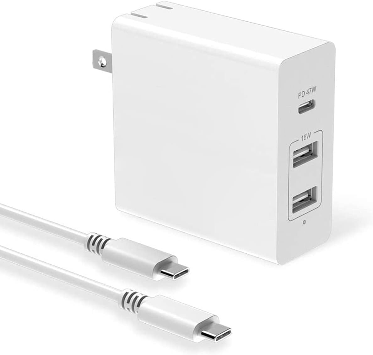 Huntkey 65W USB C Wall Charger, a 47W PD3.0 Quick Charge Port and 2-Ports USB-A Power Adapter (cUL Approved)