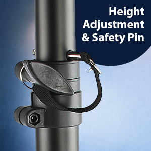 PA Speaker Stand by Hola! Music, Professional Tripod Structure, 4-6ft Adjustable Height, Model HPS-200S