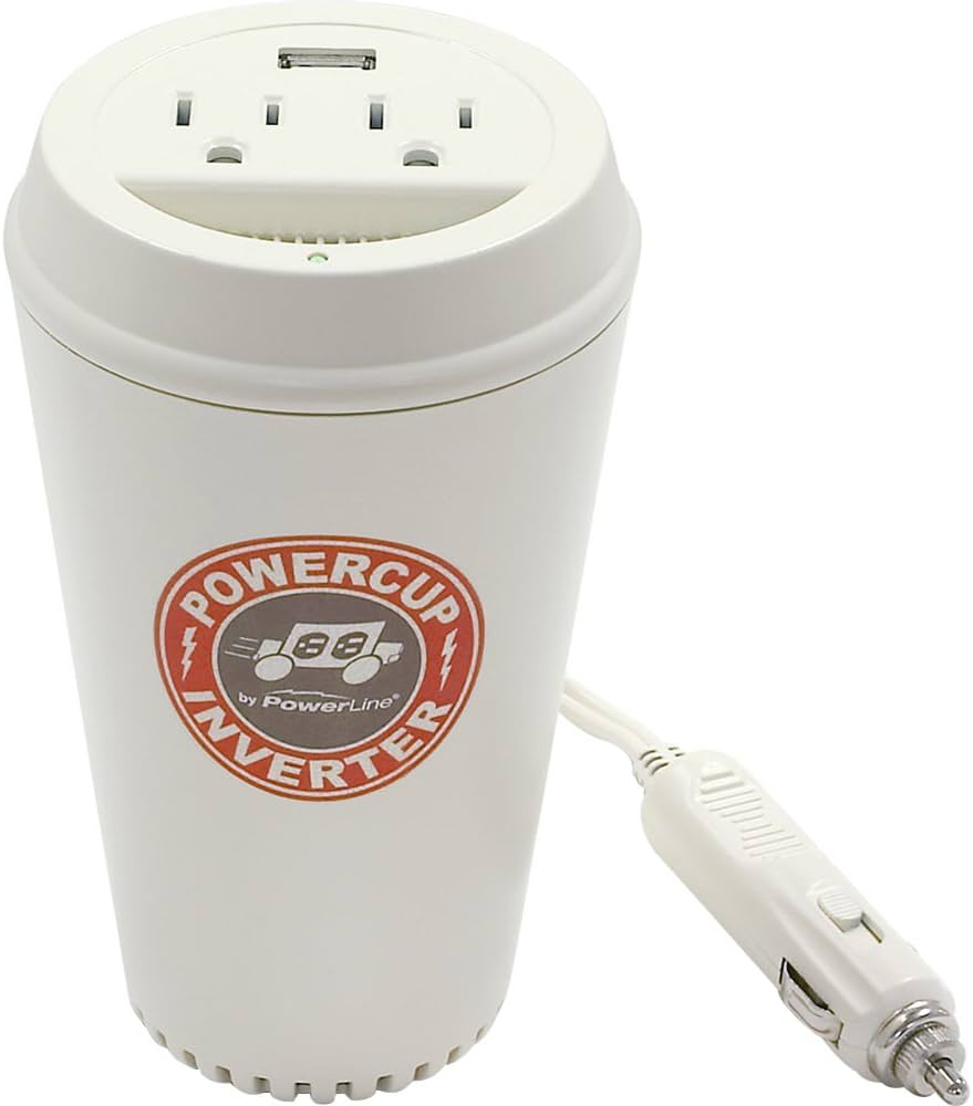 POWERLINE POWERCUP 200/400 WATT MOBILE INVERTER WITH USB POWER PORT 90368