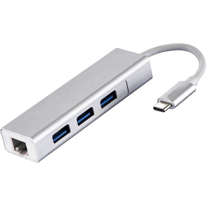 Type C USB-C to 3-Port USB 3.0 Hub with Ethernet Adapter