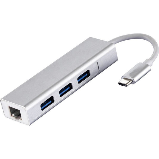 Type C USB-C to 3-Port USB 3.0 Hub with Ethernet Adapter