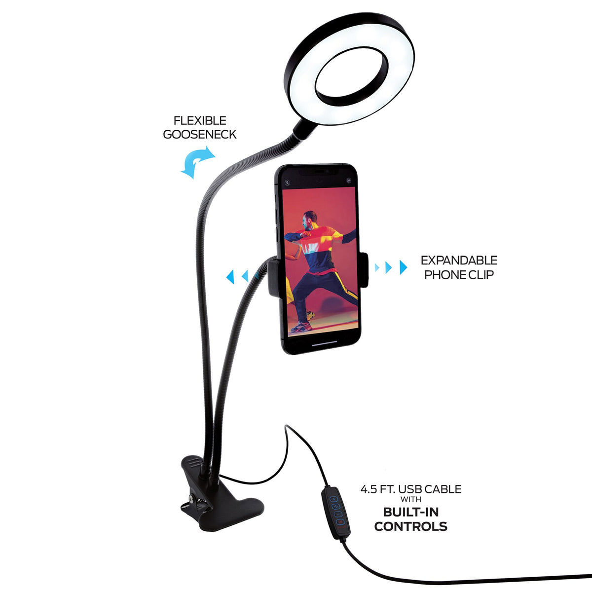 Monster 3.5; Ring Light Clip-on Phone Mount-MSV7-1003-RGB