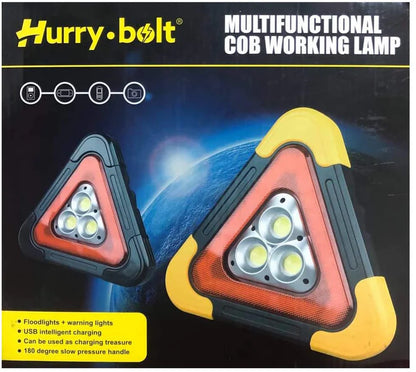LED Triangle Emergency Warning Light Portable COB Work Light Camping Fishing Hiking