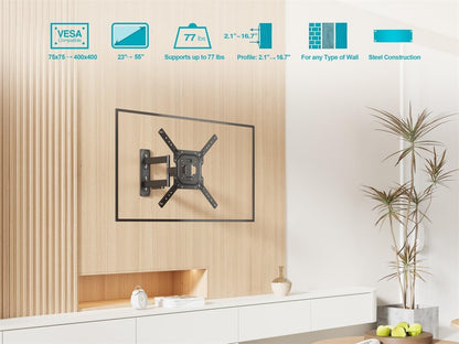 Full-Motion Articulating TV Wall Mount Bracket - for TVs 23in to 55in (SPECIAL)
