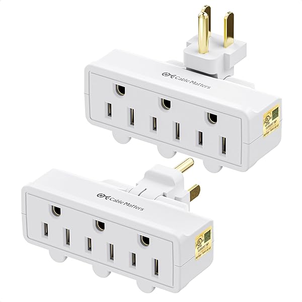 Adapter Wall Simple 3 Outlet Swivel Wall Adapter, Grounded 180 Degree Electrical Plug Adap ...