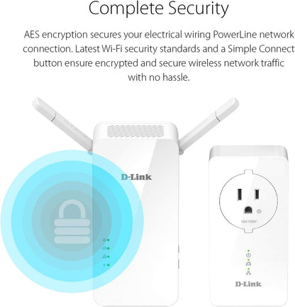 D-Link DHP-W611AV/RE PowerLine AC1200 Gigabit Wireless Range Extender Starter Kit