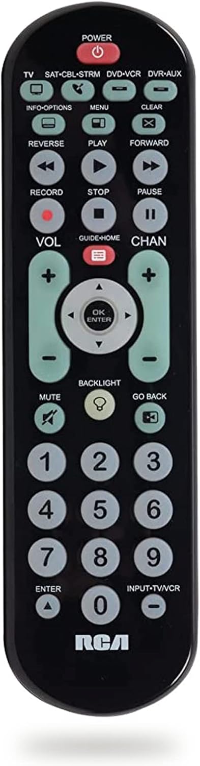 RCA RCRBB04GBE 4-Device Big-Button Universal Remote Control-French/English