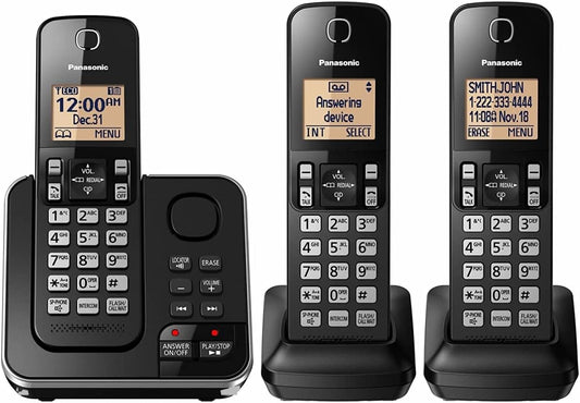 Panasonic Cordless Phone KX-TG633SK, 3 Handsets