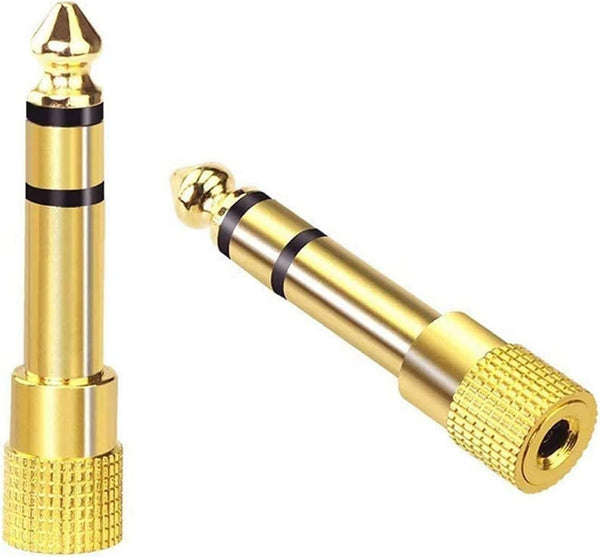 3,5 MM STÉRÉO FEMELLE À 1/4" STÉRÉO FICHE MAIL (OR) PK DE 2